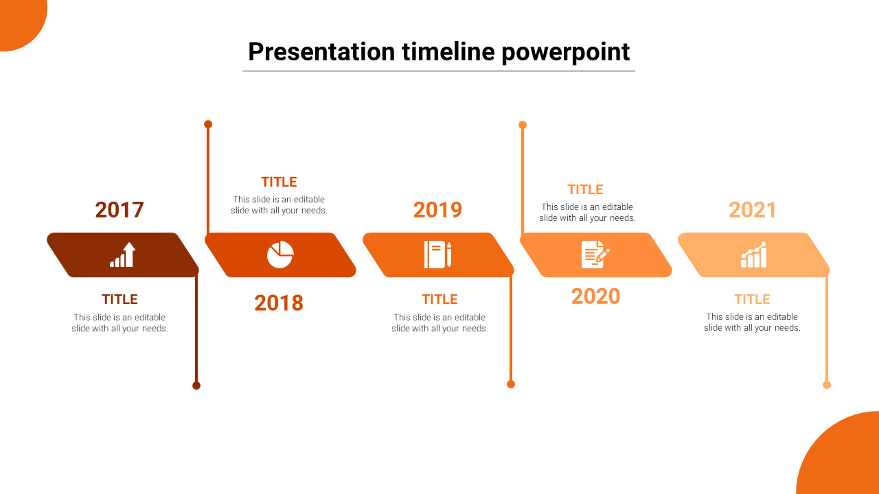 Presentation timeline powerpoint-orange